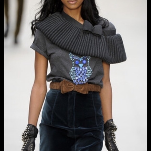 💜Host Pick💜 Burberry Prorsum Beaded Owl Runway T-shirt - Picture 4 of 8